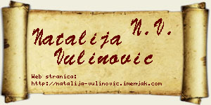 Natalija Vulinović vizit kartica